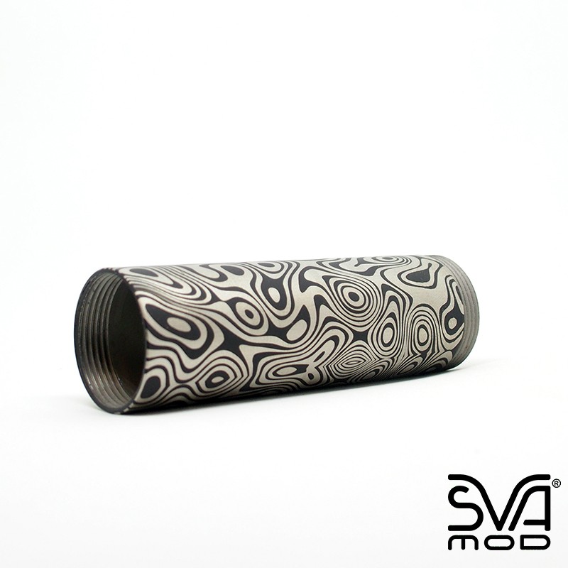 Tube Graphite Black Engraved Damascus 2