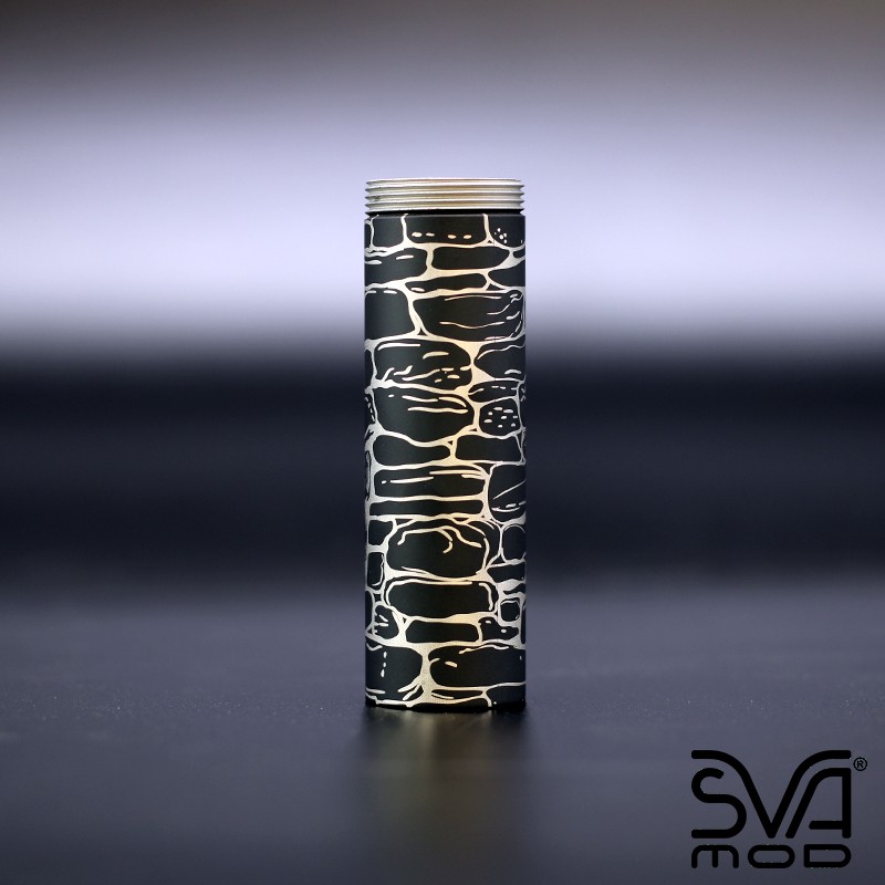 Tube Graphite Black Engraved Bricks